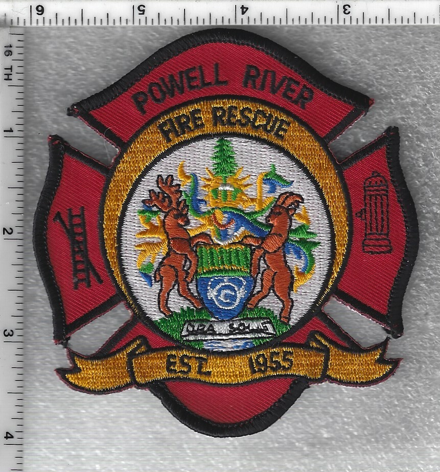 Powell River Fire Rescue (British Columbia, Canada) Black Border Shoulder Patch