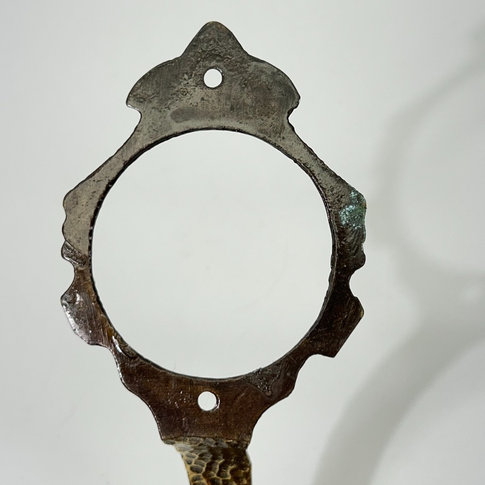 Vintage Brass Hammered Door Handle Textured Pull Hardware Deadbolt Hole