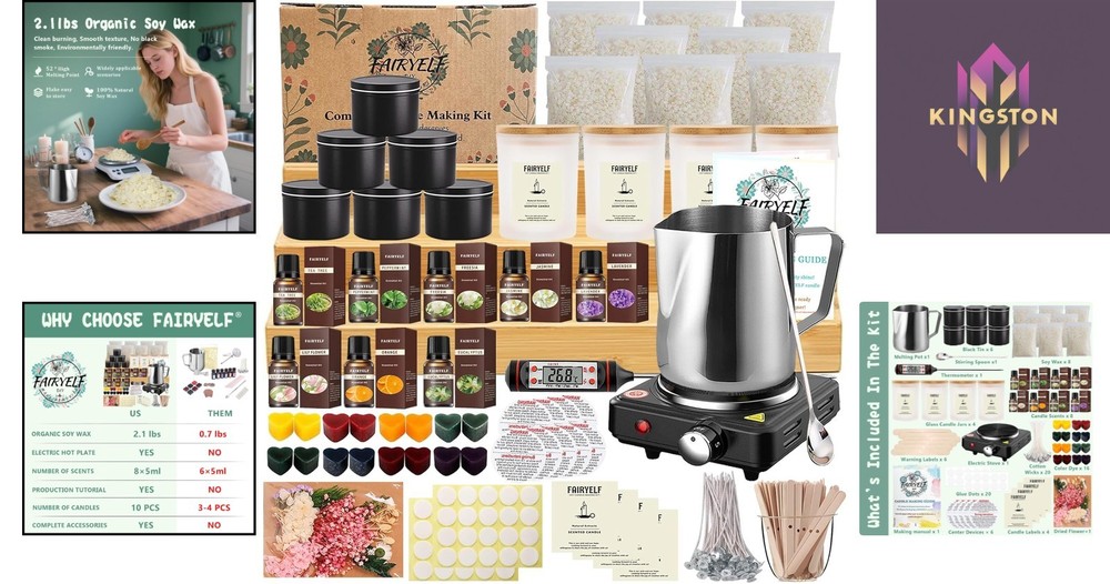Creative Candle Making Kit - 96 Pieces with Wax Melter & Craft Essentials