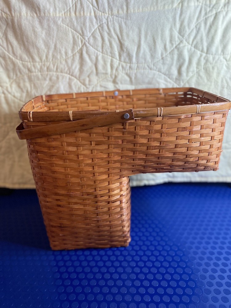 Vintage Bamboo Stair Case Step Basket