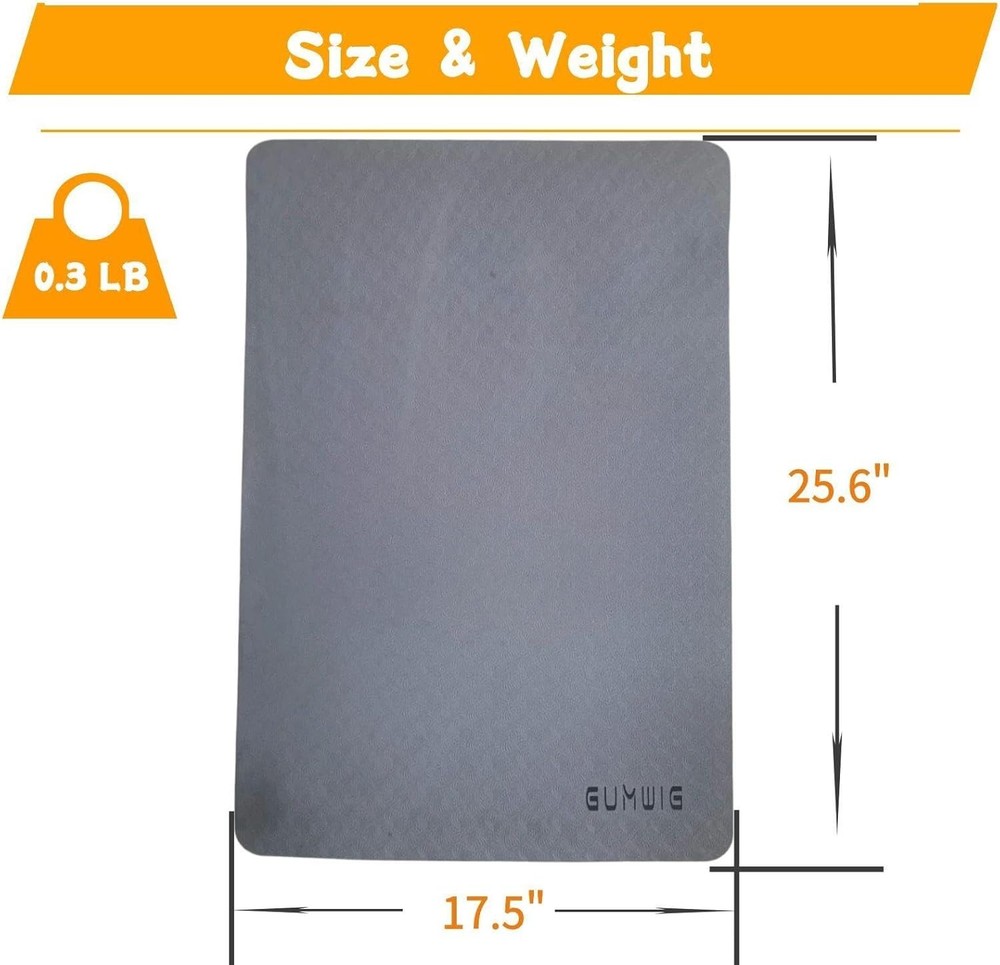 Universal Compatibility Large Exercise Mat for Under Desk Ellipticals - Grey