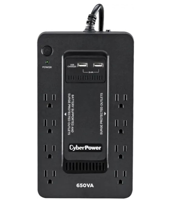 CYBERPOWER - 650VA BATTERY BACK-UP SYSTEM - BLACK