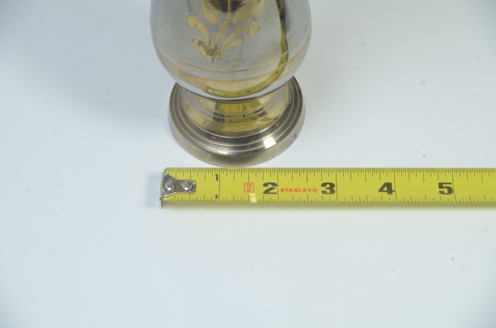 Vintage Solid Etched Brass Black, Gold & Silver Made In India