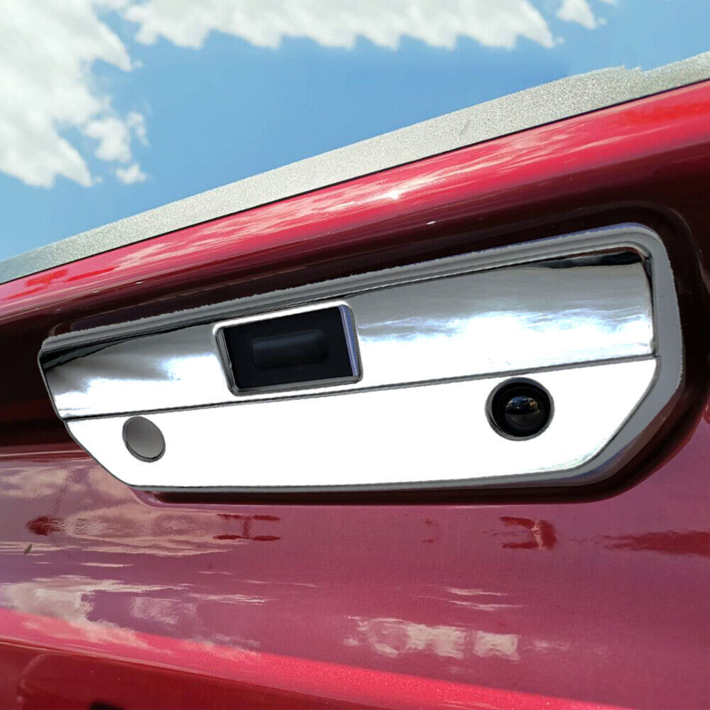 For 2019-2022 Chevy Silverado Chrome Tailgate Handle Covers With Camera Hole ABS