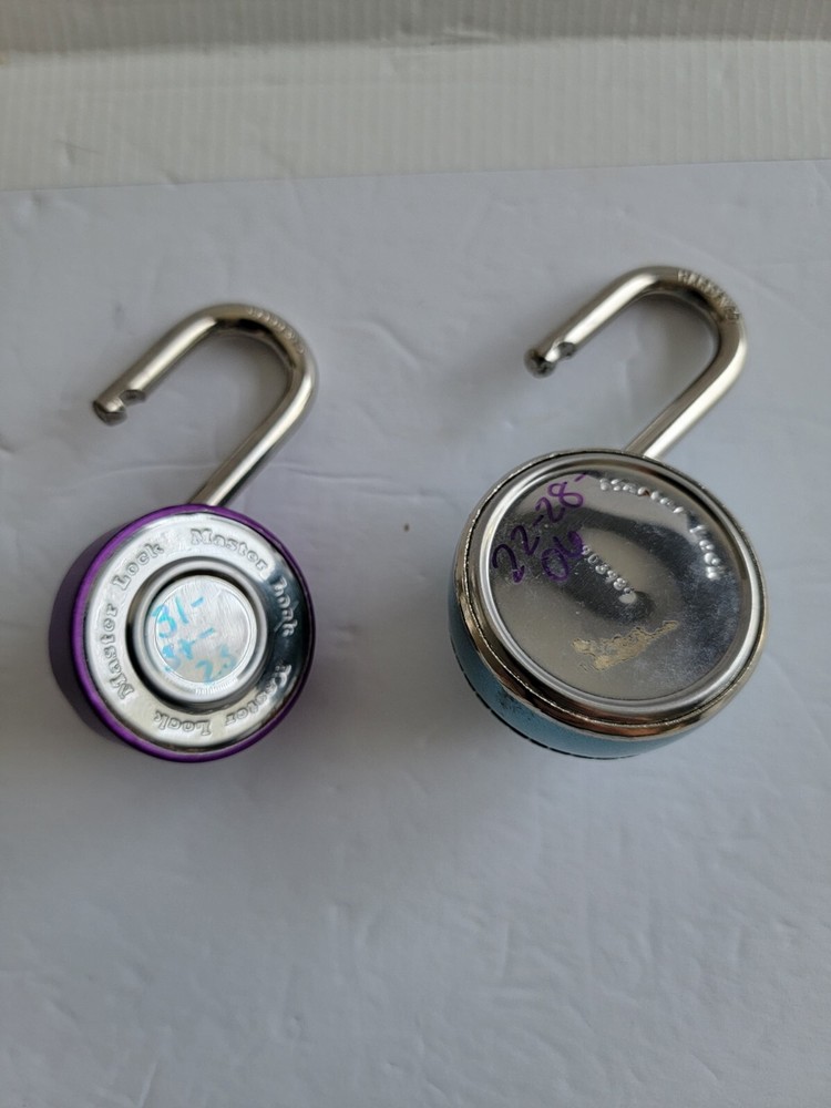 2 Master Combination Locks Purple And Blue Sphero