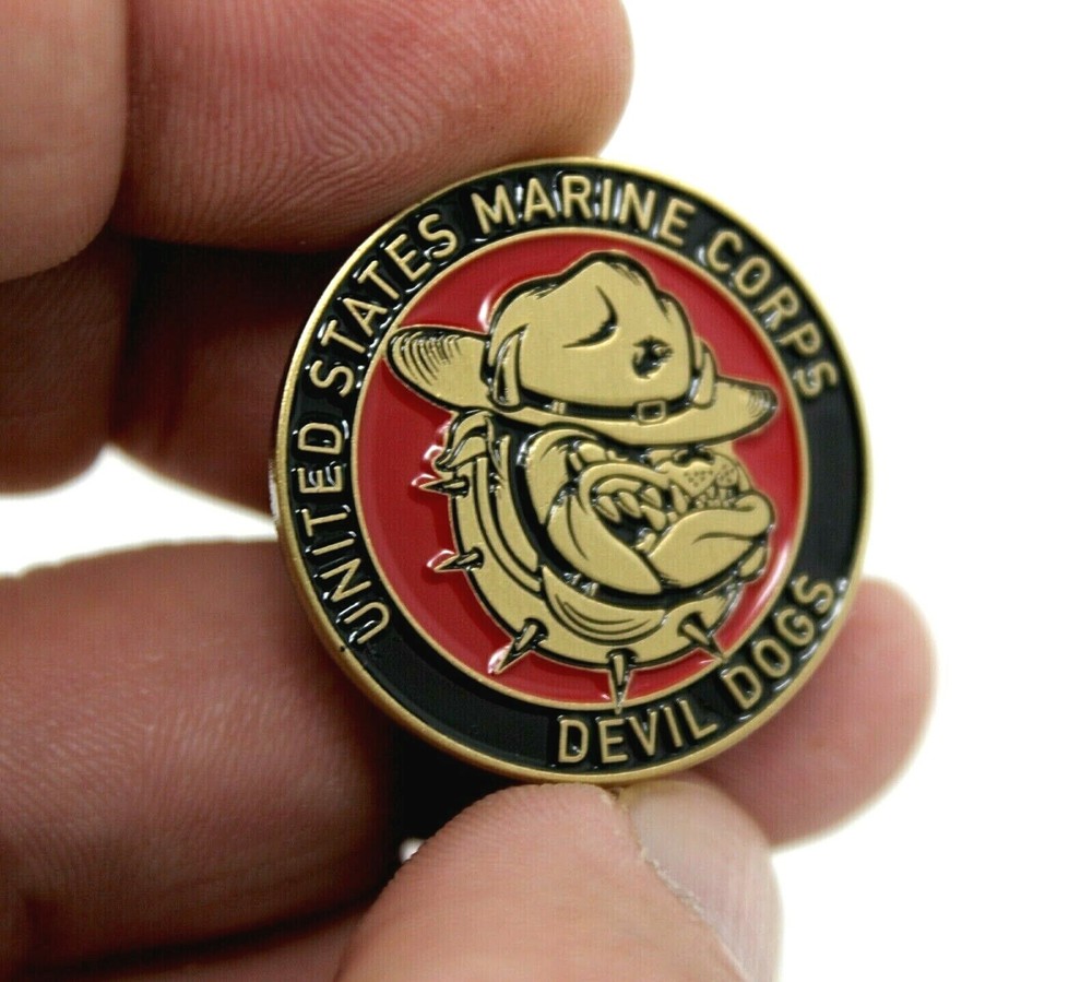 Devil Dogs Military Marine Corps Solid Brass Pin USMC Semper Fi