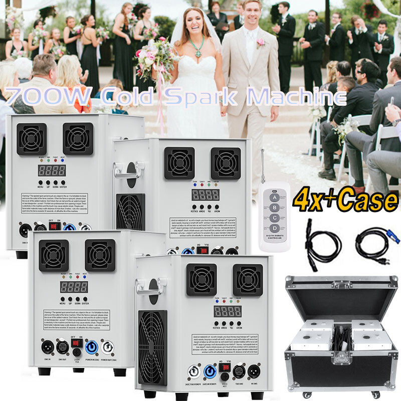 700W Cold Spark Firework Machine Stage Effect DMX Machine Wedding Party w/Case
