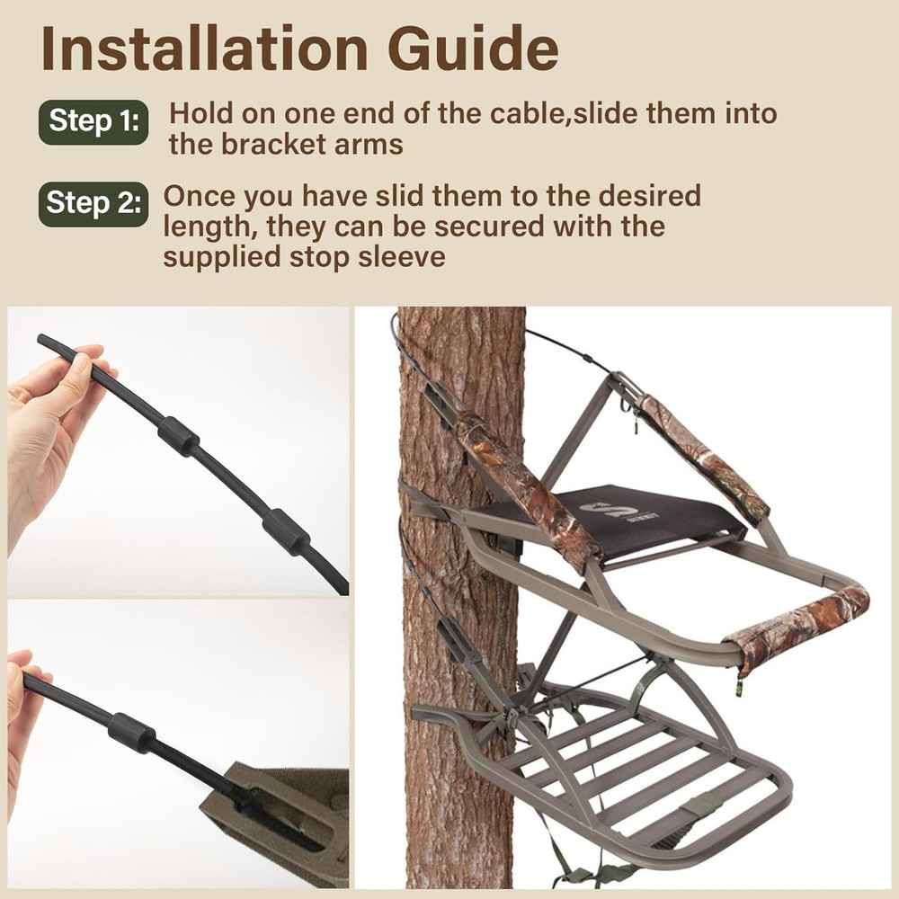 Climbing Tree Stand Replacement Cables for Summit Climber, 65" Hang on Climber