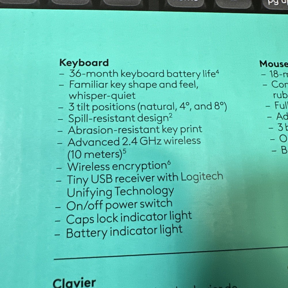 Logitech MK540 Combo Advanced Wireless Keyboard & Mouse Combo USB Receiver Black