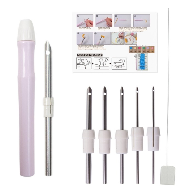 Ergonomic Handle Embroidery Pen Adjustable Needle Crafting Sewing Accessory