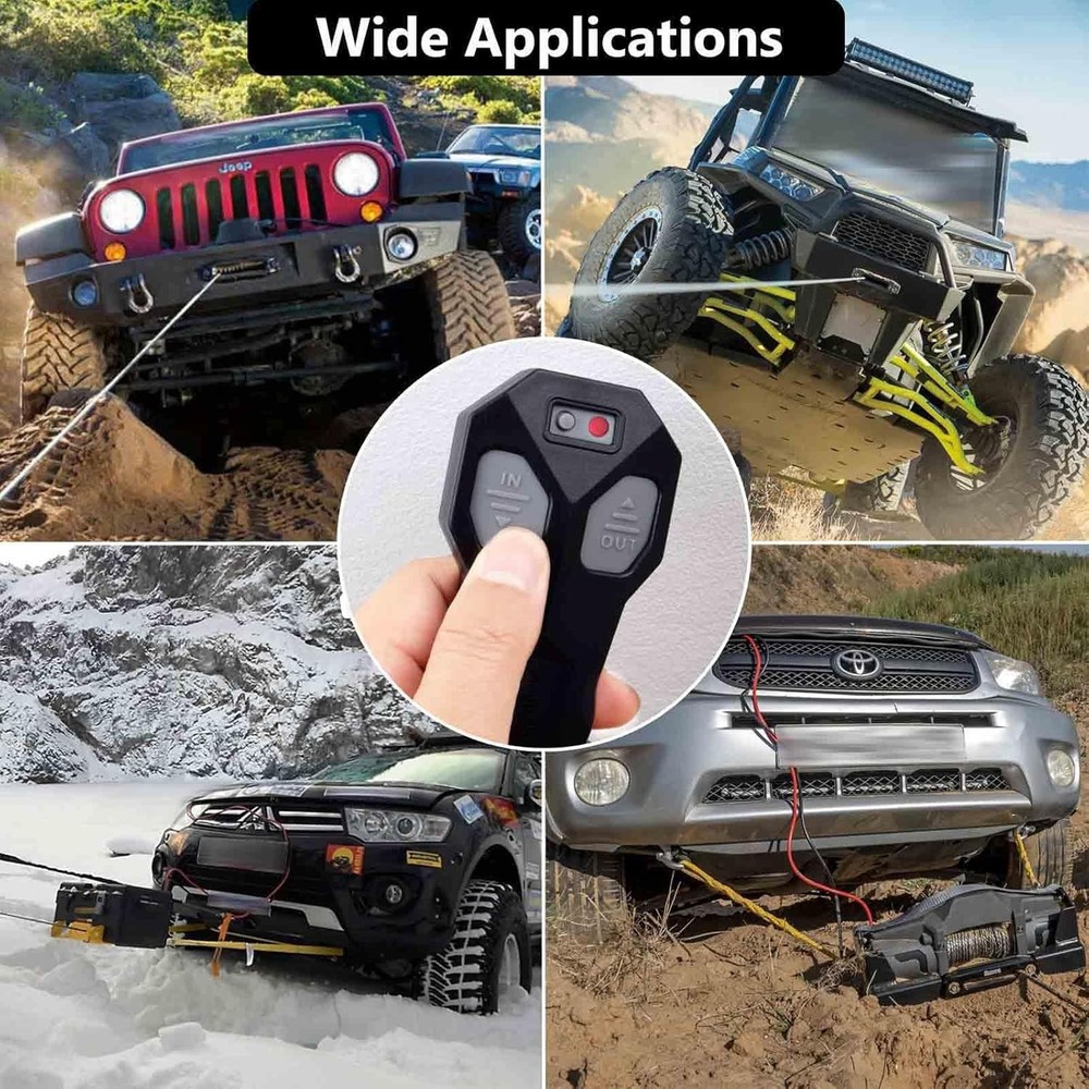 12V Wireless Winch Remote Control 2 Pack Universal Mini 5 Wire Control Winch wit