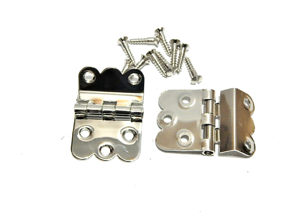 Napanee Hoosier Cabinet Hinge Solid Brass Nickel Plated 3/8 Off Set Pair