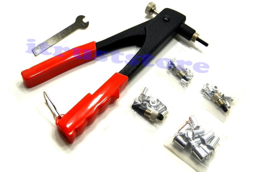 RIVNUT INSERT INSTALLATION TOOL GUN PULLER & 40 RIV-NUT NUTSERT RIVET RIVETER
