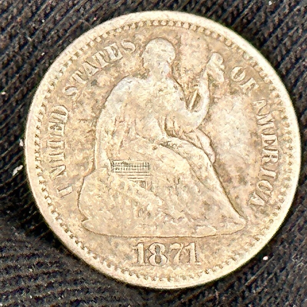 1871 HALF DIME