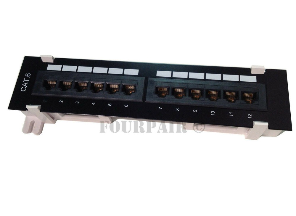 NEW CAT6 12 Port Patch Panel RJ45 110 Network Mini Surface Wall Mount Bracket