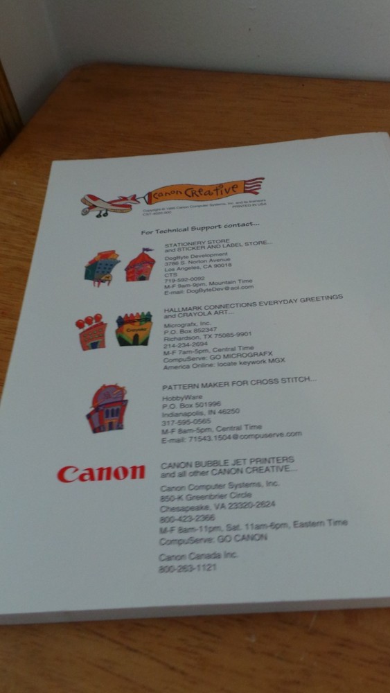 1995 - Canon Creative User's Printer Manual