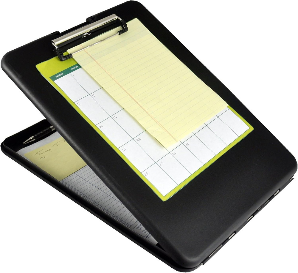 Slimmate Plastic Storage Clipboard with Snap Closure– Lightweight Polypropylene