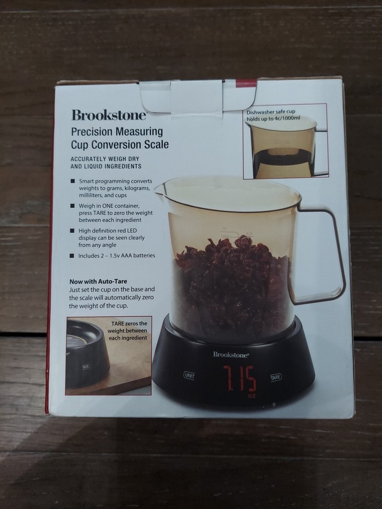 Brookstone Precision Measuring Cup Conversion Scale Accurately dry or liquid