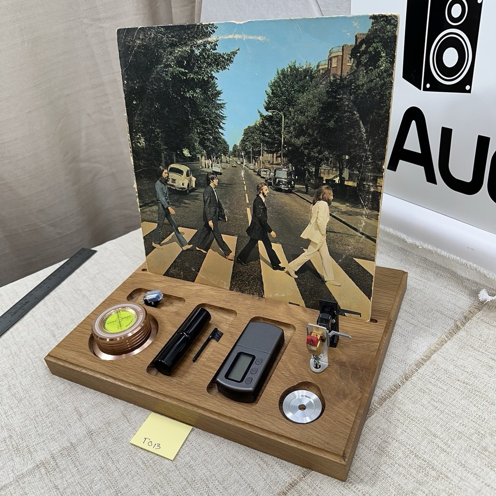 Record Stand Accessory Organizer Headshell Stand - Beautiful Solid Oak - Read