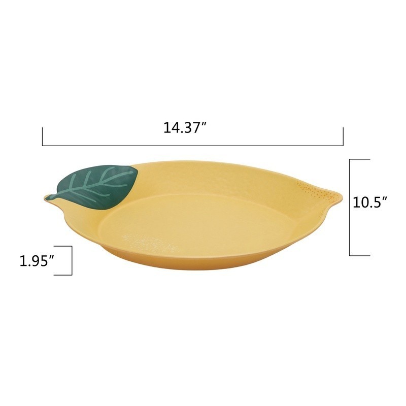 Kitchen Dinnerware Lemon Serve Platter Figural Dish Party Entertaining Decor