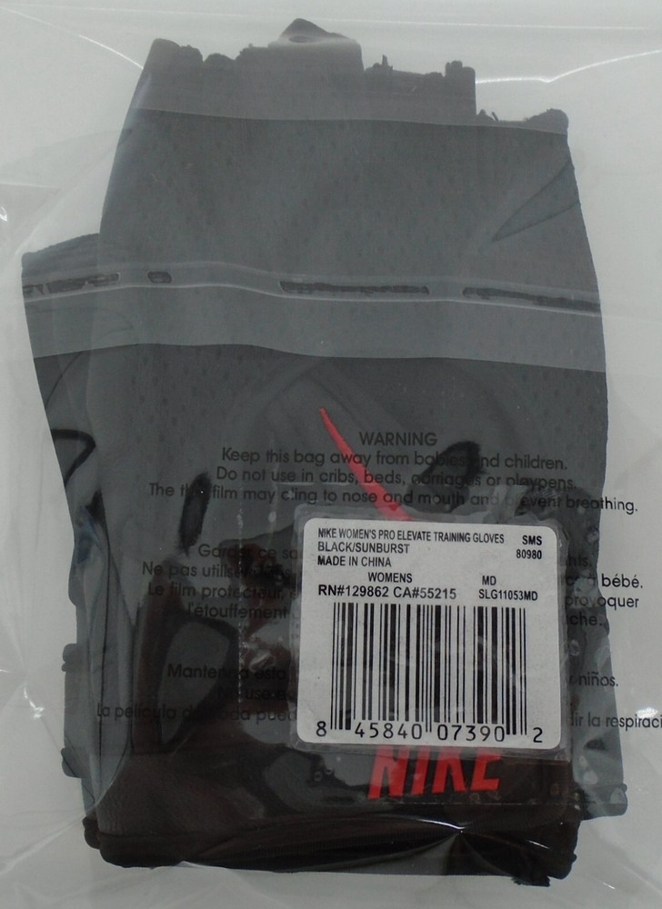 Nike Pro Elevate Training Gloves Women's Medium Black/Sunburst