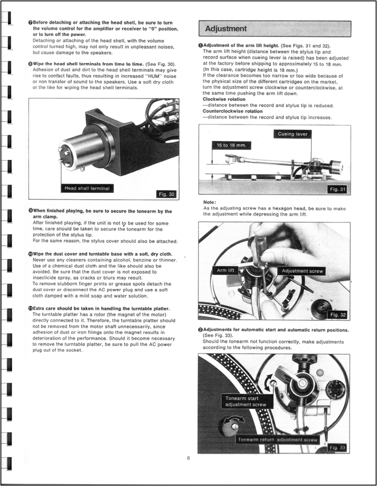 Technics SL-1650 Turntable Owners Manual