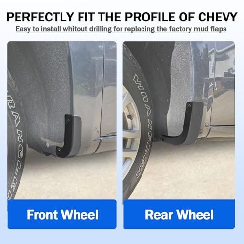 Mud Flap Deletes for Chevy Silverado - Front & Rear Mud Flap Replacement Kit