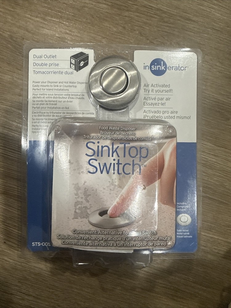 InSinkErator STS-OOSN Garbage Disposal Sink Top Switch Satin Nickel NEW