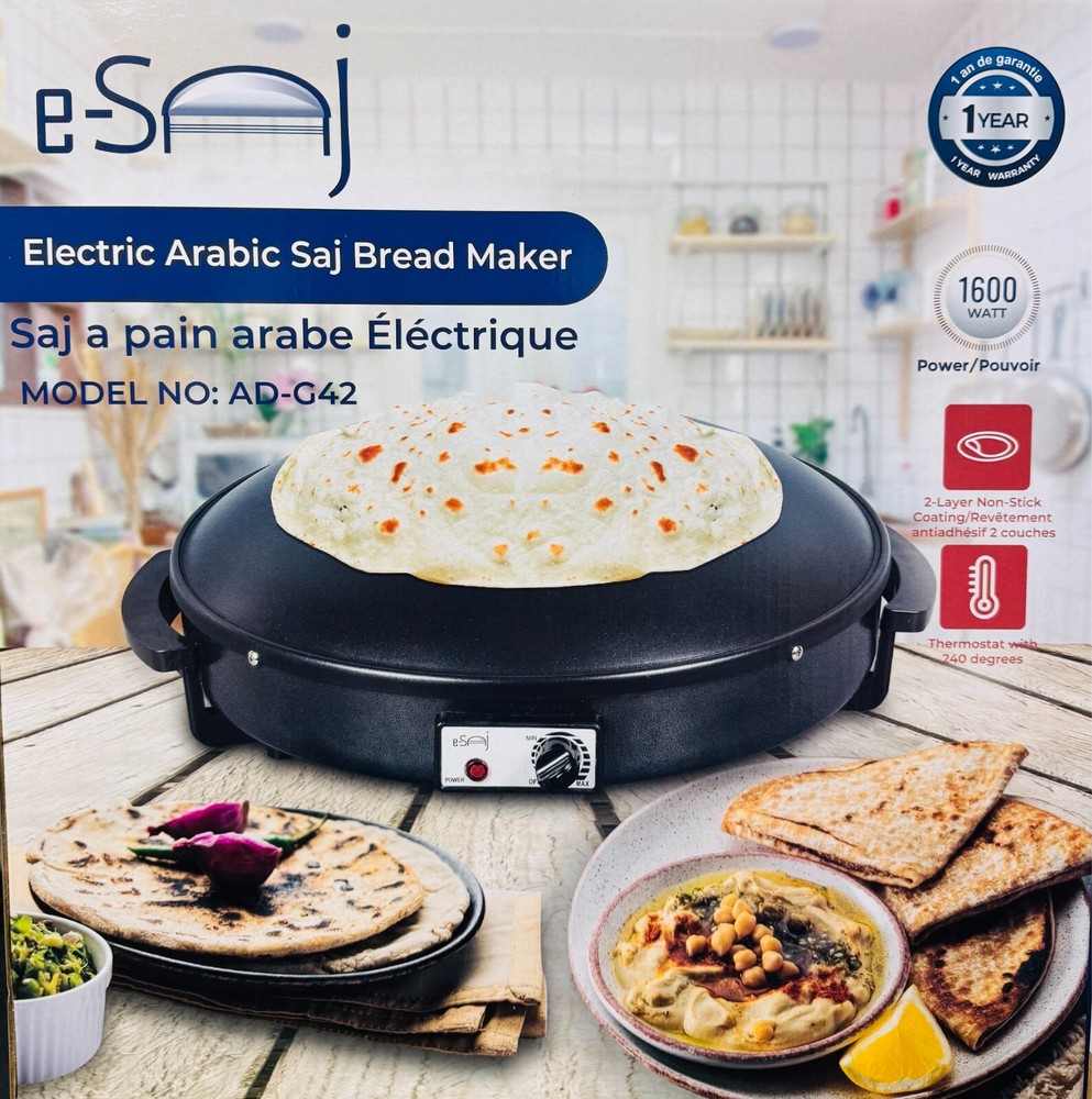 Electric Saj Bread Maker 16" Non-stick Tabun Tabkhi Markouk Thyme Pie Cheese Pie