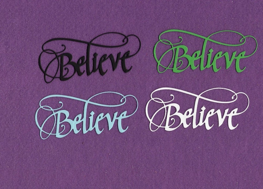 BELIEVE die cuts scrapbook cards