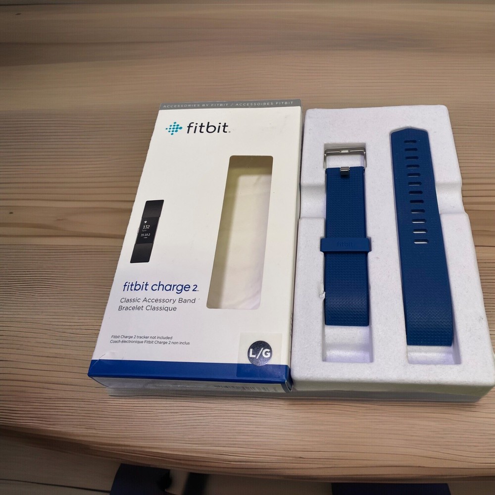 Fitbit Charge 2, Genuine, Classic, Accessory Band, Blue, Large, LG, Open Box