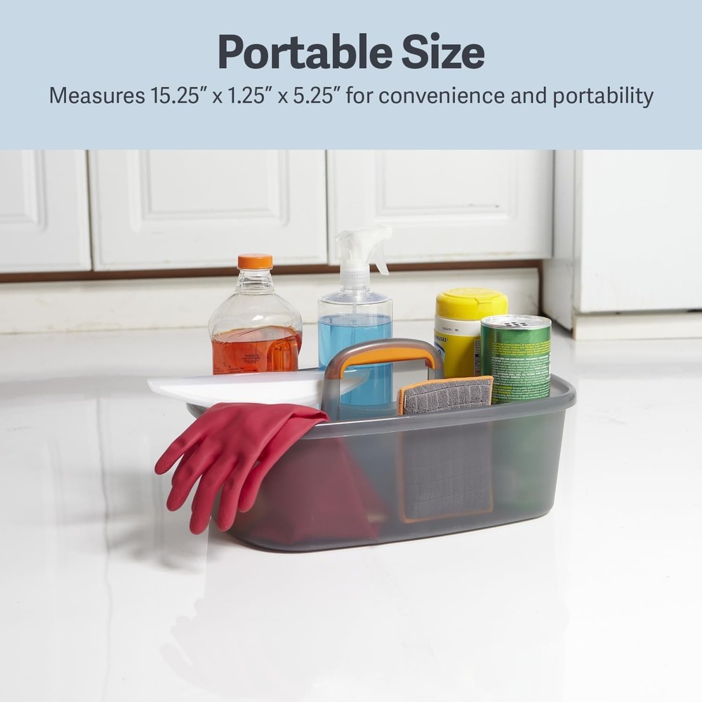 Cleaning Storage Caddy with Handle Plastic Multipurpose Organizer,1.85-Gallon