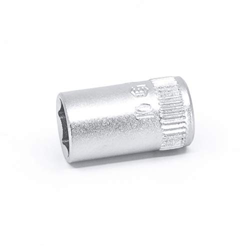 Genius Tools 222510 1/4" Dr. 10mm Hand Socket One Size, Silver