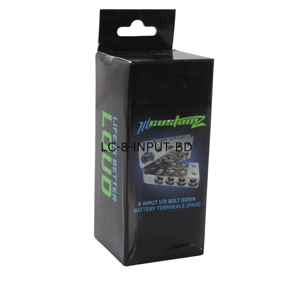 ILL Customz 8 Input 1/0 GA Bolt Down Battery Terminal Distribution Blocks Pair