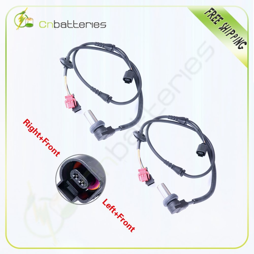 Pair Front Left & Right ABS Wheel Speed Sensor Assembly For Audi S4 2000-2002