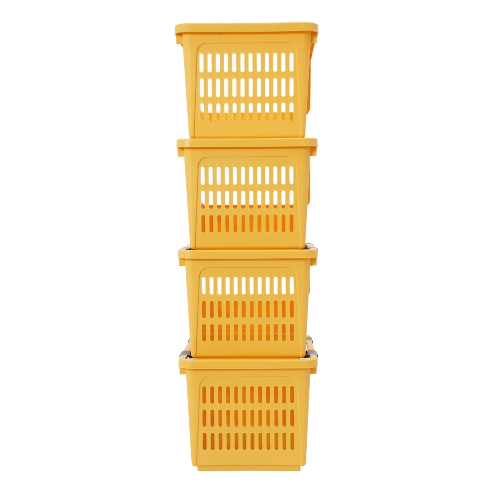 4 PCS Stacking Storage Baskets, Stackable Organizer Baskets, Storage Bin