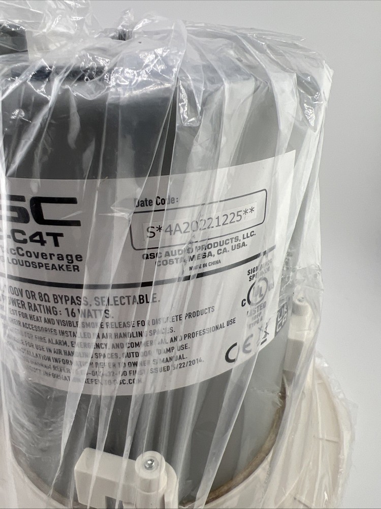 QSC AC-C4T Full-Range Ceiling Mount Loudspeaker 4" Missing Mesh Cover/Accessorie
