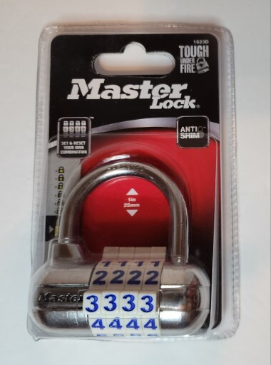 Master Lock Padlock 1523D 4-Digit Combination Number Lock - Blue