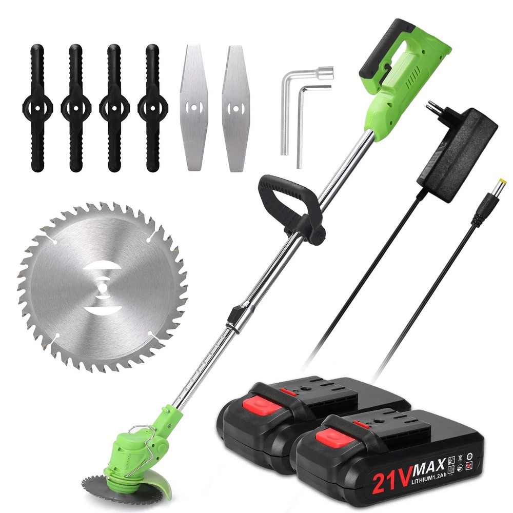 2 Battery Electric Cordless Grass String Trimmer Lawn Edger Weed Wacker Cutter