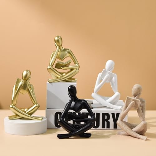 Style-A Beige, Creative Abstract Thinker Bookend for Home Reader-beige-a