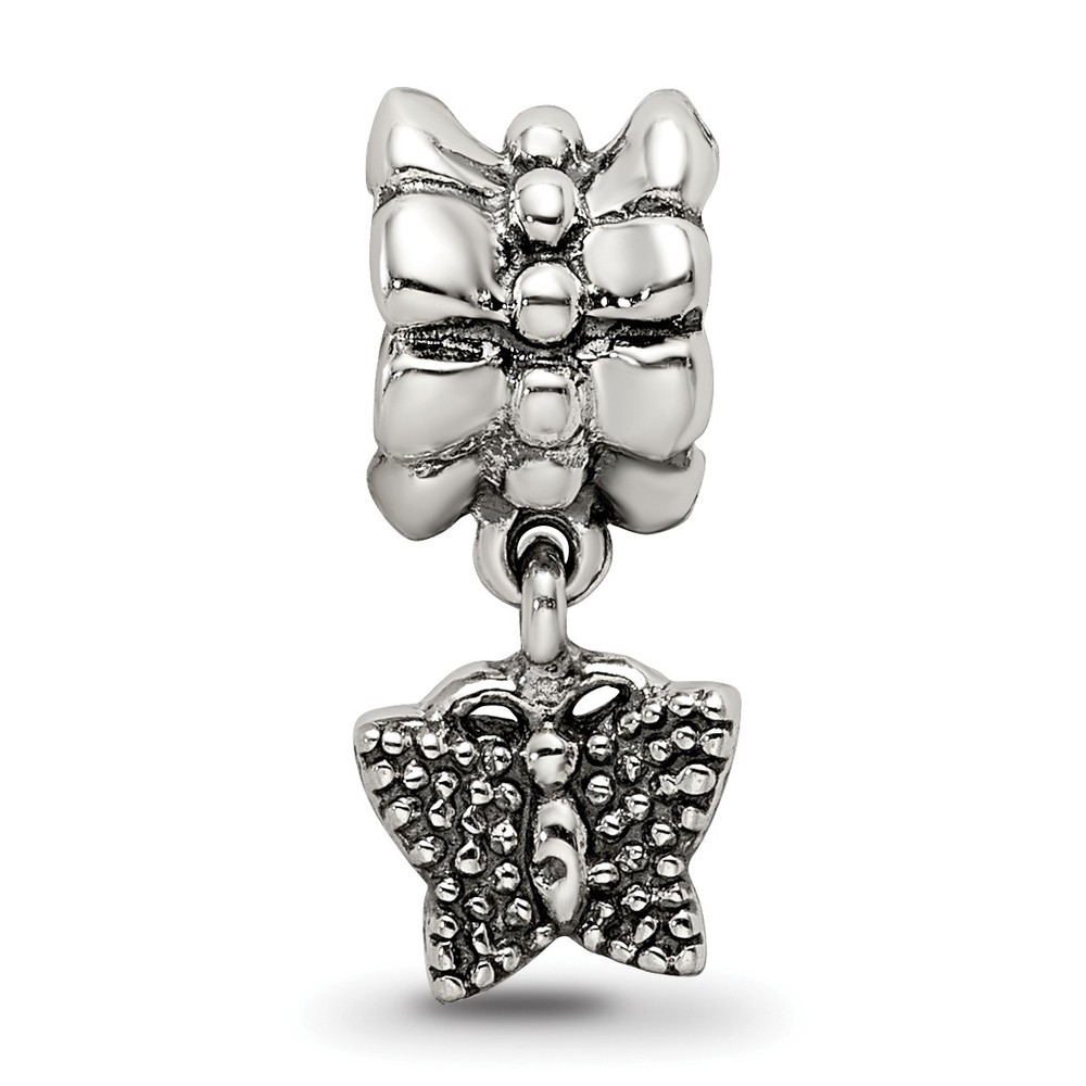 Silver Reflections Butterfly Dangle Bead QRS513