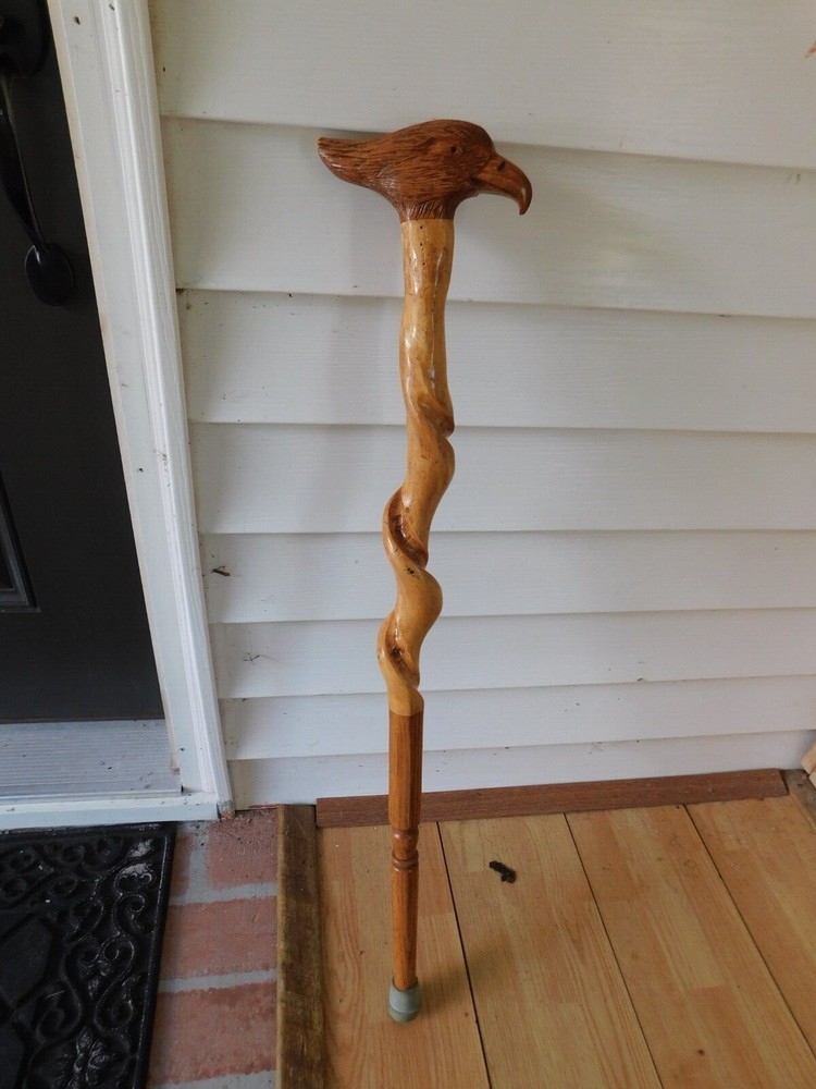 Eagle Head Twisted Wood Solid Walking Stick