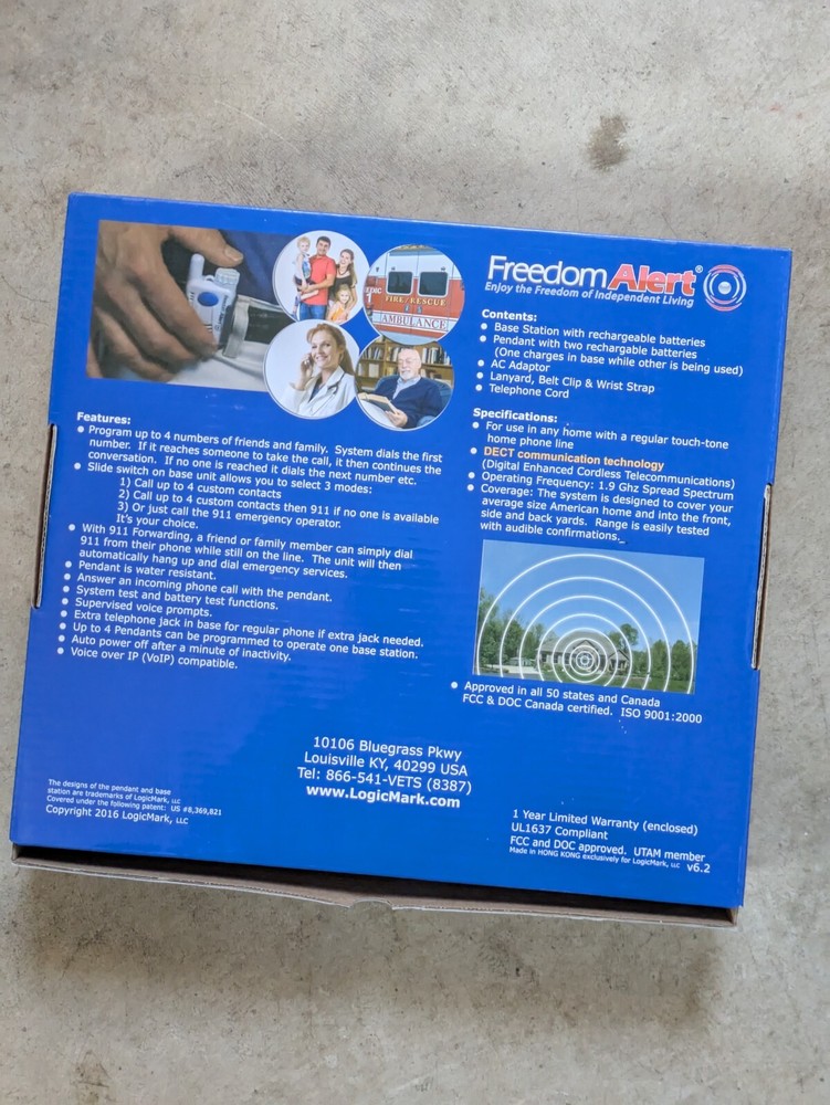 LogicMark Freedom Alert Fall Emergency System Model #35511