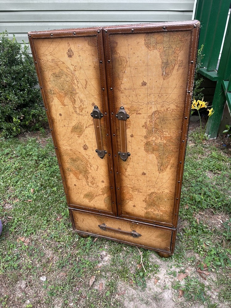 Vintage Map Design Hutch