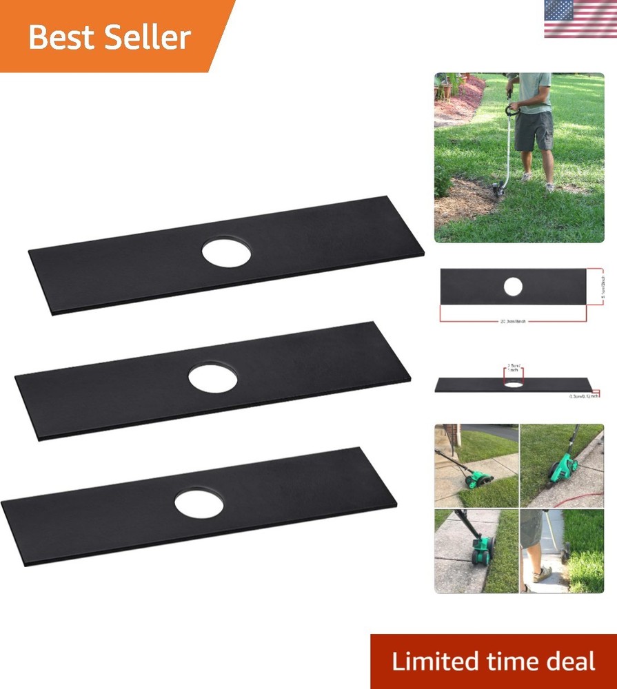 Durable 3-Pack 8" Edger Blades - Compatible with Major Brands, Rust-Proof