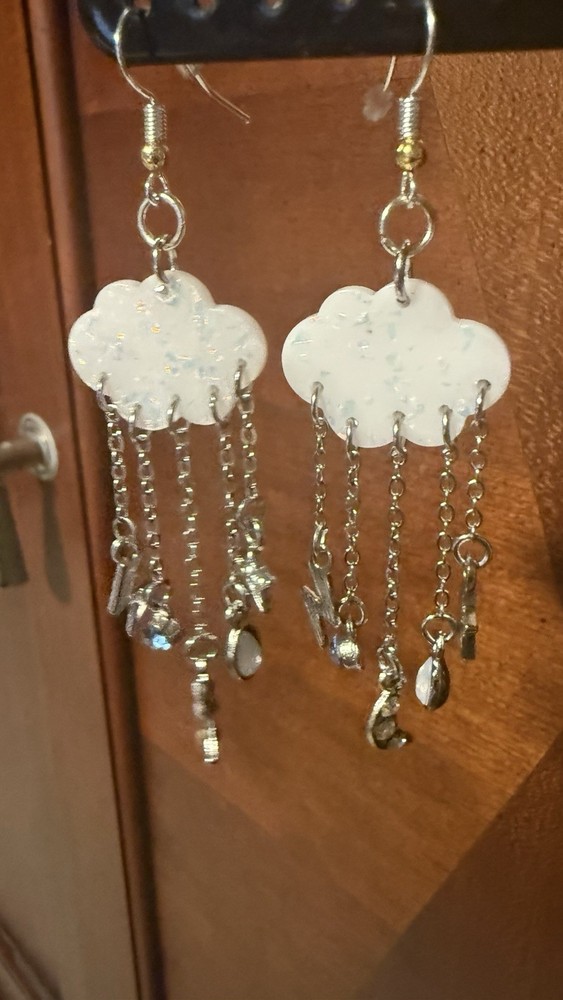 Fun Rainy Day Cloud Earrings
