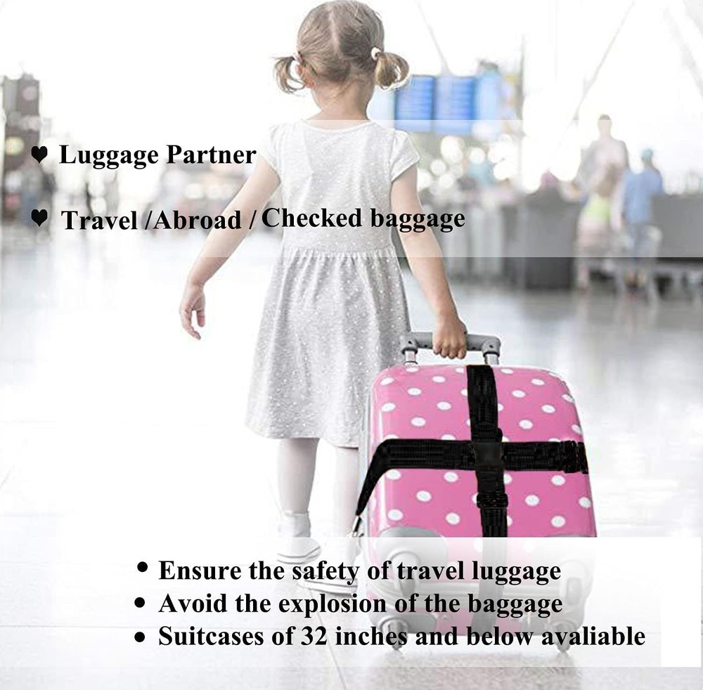 Durable 2 Pack Luggage Straps - Adjustable 78" Length with Secure Quick Buckles