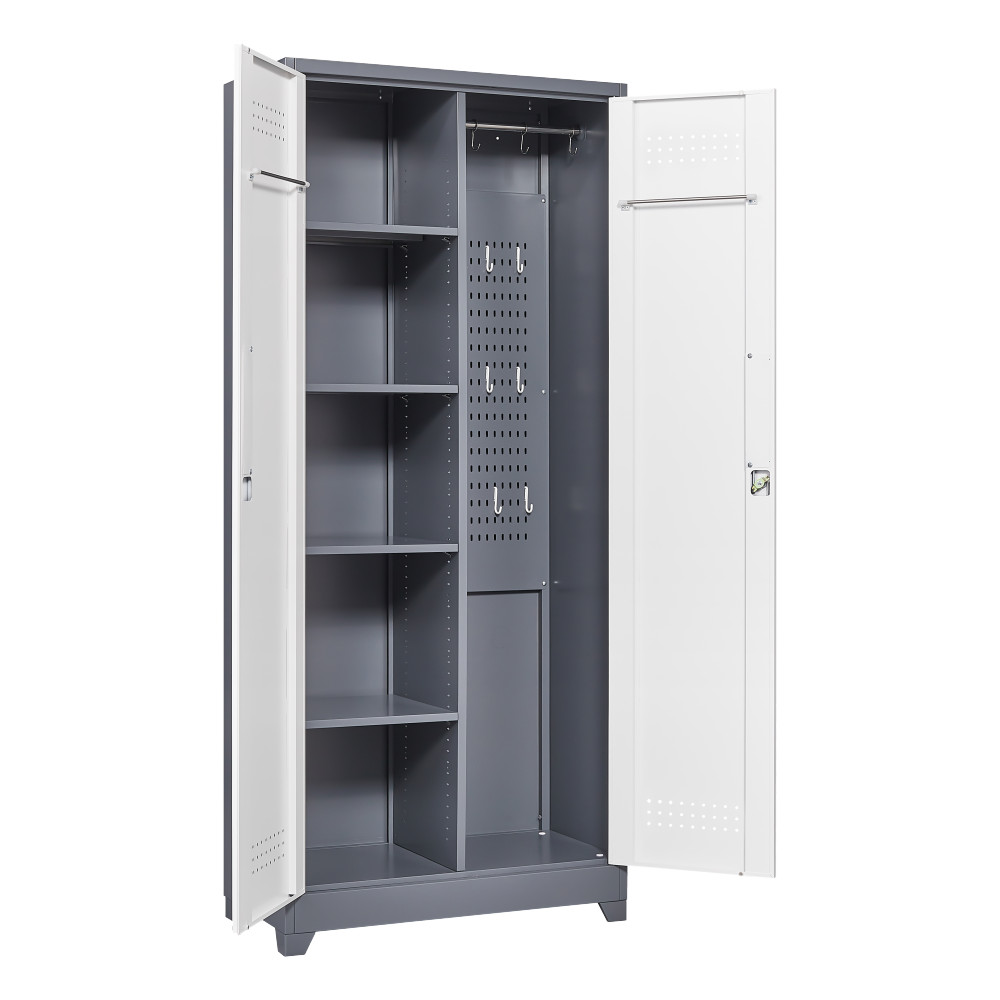 72" Metal Locker Cabinet - Locking Doors - Adjustable Shelves - Utility Storage