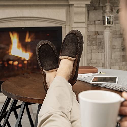 Men's Hearthfire Memory Foam Moc Slipper 10 Mocha
