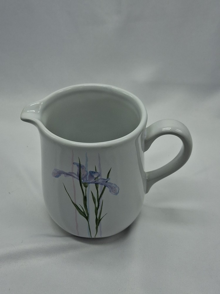 CORELLE Coordinates SHADOW IRIS CREAMer Pitcher, Stoneware.